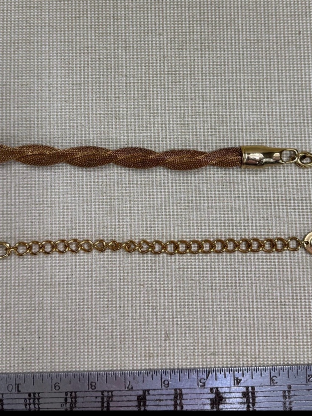 Women’s gold toned metal mesh chain belt 31-39 inch - Picture 5 of 8